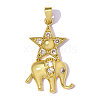 Brass Micro Pave Clear Cubic Zirconia Pendants CU-OY001-51G-3