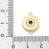 Brass Micro Pave Clear Cubic Zirconia & Shell Connector Charms KK-M303-03G-03-3