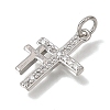 Brass Micro Pave Clear Cubic Zirconia Pendants CU-CBA9883-05D-P-2