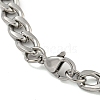 304 Stainless Steel Curb Chain ID Bracelets for Women BJEW-U003-03P-3