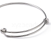 Tarnish Resistant Adjustable 316 Surgical Stainless Steel Expandable Bangle Making MAK-M188-02-3