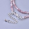 Natural Strawberry Quartz Beaded Necklaces NJEW-K114-B-A14-3