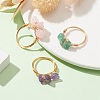 Natural Mixed Gemstone Chips Beaded Finger Rings RJEW-JR00582-6