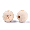 Unfinished Natural Wood European Beads WOOD-S045-143A-01V-2