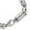 Grooved Column 304 Stainless Steel Byzantine Chain Bracelets for Men BJEW-B093-07P-3