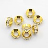 Brass Rhinestone Spacer Beads RSB094-1G-1