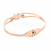 Crystal Rhinestone Butterfly Bangle BJEW-N017-019RG-2