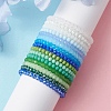 15 Colors Faceted Rondelle Glass Beaded Stretch Bracelet Sets BJEW-JB10698-3