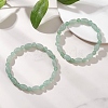 2Pcs 2 Styles  Natural Green Aventurine Beaded Stretch Bracelets for Couple BJEW-JB13416-02-1