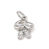 Brass Micro Pave Clear Cubic Zirconia Pendants KK-P339-19P-1