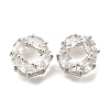 Brass Micro Pave Cubic Zirconia Beads KK-F913-02P-01-1