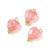 Cherry Quartz Glass Charms PALLOY-JF01863-05-1