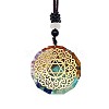 Resin & Natural & Synthetic Mixed Gemstone Pendant Necklaces OG4289-12-1
