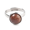 Half Round Synthetic Goldstone Finger Rings RJEW-M062-01P-27-2