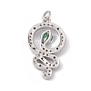 Brass Micro Pave Cubic Zirconia Pendants KK-P224-07P-2