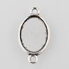 Antique Silver Tibetan Style Alloy Flat Oval Cabochon Connector Settings X-TIBE-M022-06AS-5