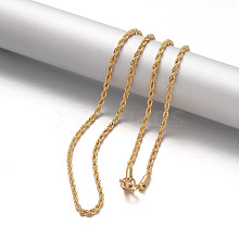 304 Stainless Steel Rope Chain Necklaces NJEW-F195-05A-G