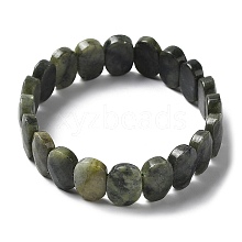 Natural Xinyi Jade/Chinese Southern Jade Beaded Stretch Bracelet G-E010-01-03