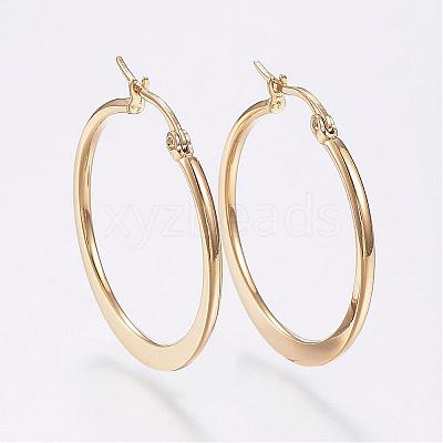 304 Stainless Steel Hoop Earrings EJEW-F105-20G-1
