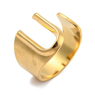 PVD Vacuum Plating 201 Stainless Steel Cuff Rings RJEW-Z032-01G-U-1