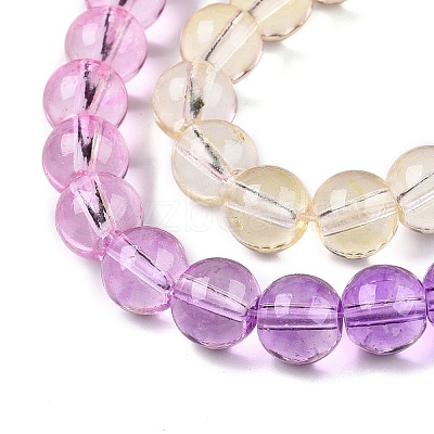Baking Paint Transparent Glass Beads X-DGLA-M001-8mm-09-1