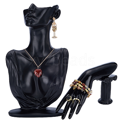 1Pc Woman Bust Shaped Resin Necklace Display Stands NDIS-UN0001-01B-1