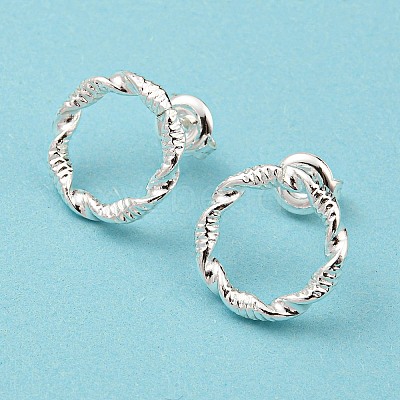 304 Stainless Steel Hollow Ring Stud Earrings for Woman EJEW-N907-003S-1