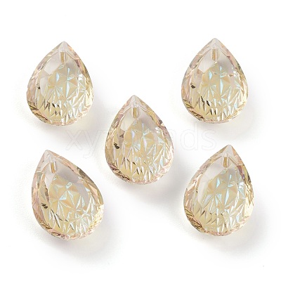 Embossed Glass Rhinestone Pendants GLAA-J101-05B-001PS-1