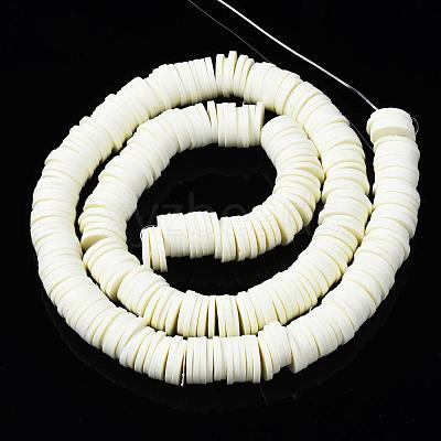 Flat Round Handmade Polymer Clay Beads CLAY-R067-10mm-21-1