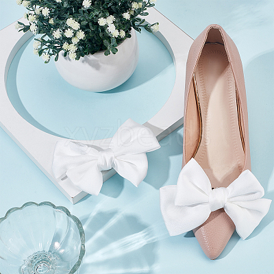 2Pcs Bowknot Polyester Shoe Decoration FIND-DR0001-64C-1