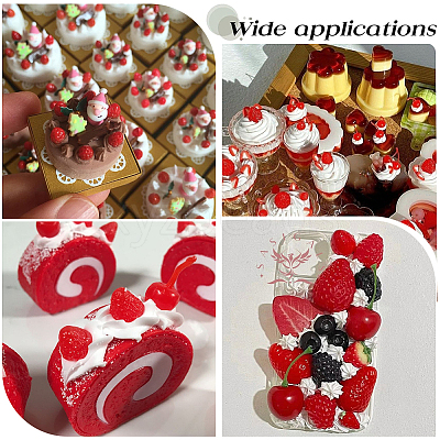 150Pcs 3 Styles PVC Strawberry Display Decorations DJEW-SC0001-31B-1