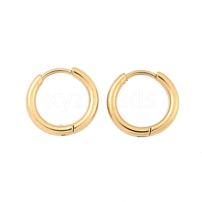 Ion Plating(IP) 304 Stainless Steel Huggie Hoop Earrings X-EJEW-F111A-14mm-G-1