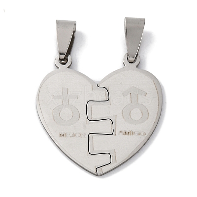 201 Stainless Steel Pendants STAS-Q342-42P-1