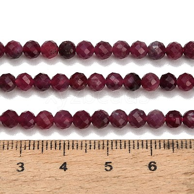 Natural Red Tourmaline Beads Strands GG-CBA77FB-B01-4mm-A-1