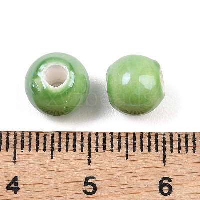 Glazed Porcelain Round Beads PORC-S489-8mm-09-1