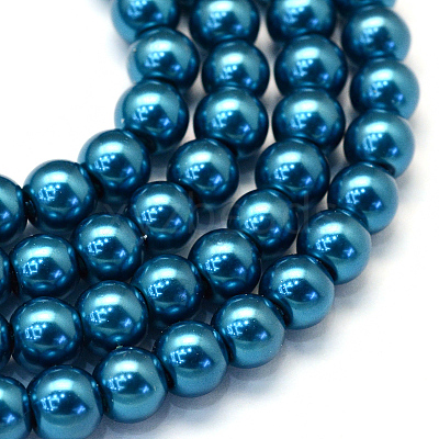 Baking Paint Glass Pearl Round Bead Strands HY-Q003-10mm-06-1