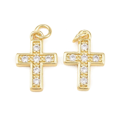 Brass Micro Pave Cubic Zirconia Pendants KK-C162-091G-1