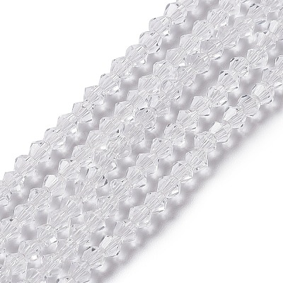Clear Glass Bicone Beads Strands X-GLAA-S026-2mm-07-1