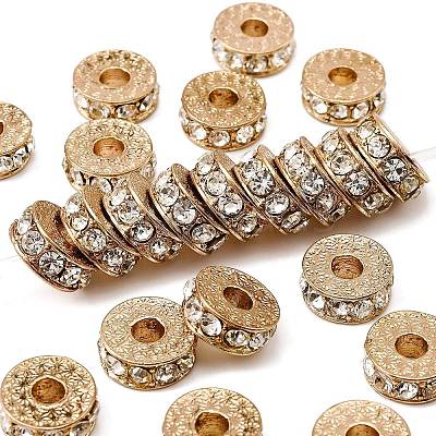 Rack Plating Flat Round Alloy Rhinestone Beads LS-RB-D293-02LG-1
