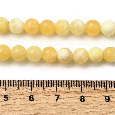 Natural Yellow Jade Beadd Strands G-A274-A01-6mm-1