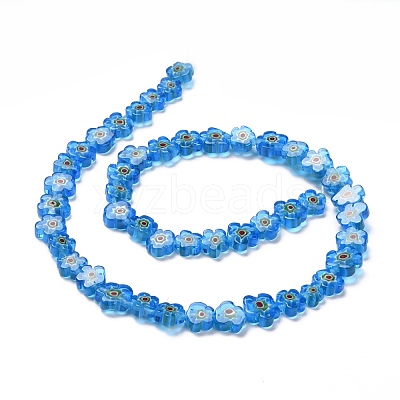 Handmade Millefiori Glass Bead Strands LAMP-J035-10mm-53-1