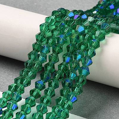 Transparent Electroplate Glass Beads Strands EGLA-A039-T4mm-L10-1