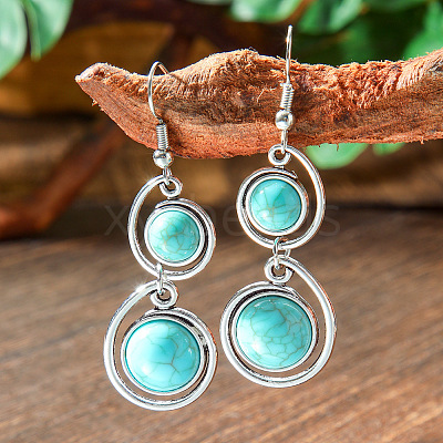 Bohemian Style Alloy Acrylic Dangle Earrings WG0B115-08-1