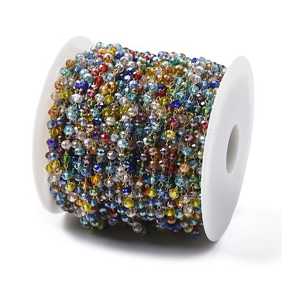 Glass Round Beaded Chains CHS-A015-01G-01-1