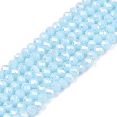 Electroplate Glass Beads Strands EGLA-A044-P1mm-B06-1