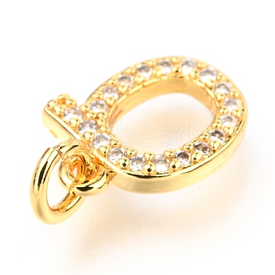 Brass Micro Pave Cubic Zirconia Charms ZIRC-O037-15G-1