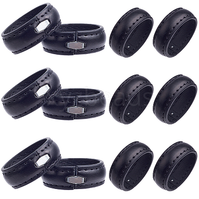 50Pcs Imitation Leather with Alloy Waist Belt Keeper Rings FIND-CP0002-44-1