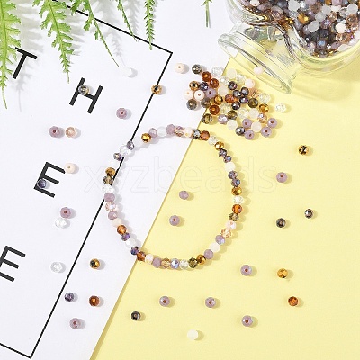 1000Pcs 10 Colors Electroplate Transparent Glass Beads EGLA-YW0005-72C-1