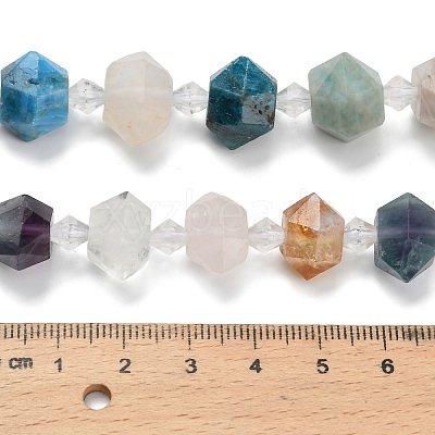 Natural Rose Quartz & Amethyst & Lapis Lazuli & Amazonite & Apatite & Sunstone & Moonstone Beads Strands G-L642-D03-01-1