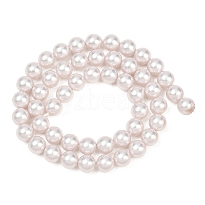 Frosted Glass Pearl Beads Strands GLAA-A044-08A-04-1